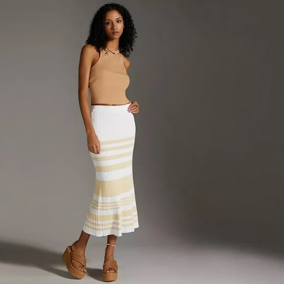 Significant Other | Striped Knit Midi Skirt | NWT