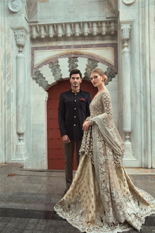 Silver Bridal Circular Lehenga for Wedding Wear #BN1252