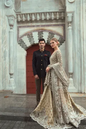 Silver Bridal Circular Lehenga for Wedding Wear #BN1252