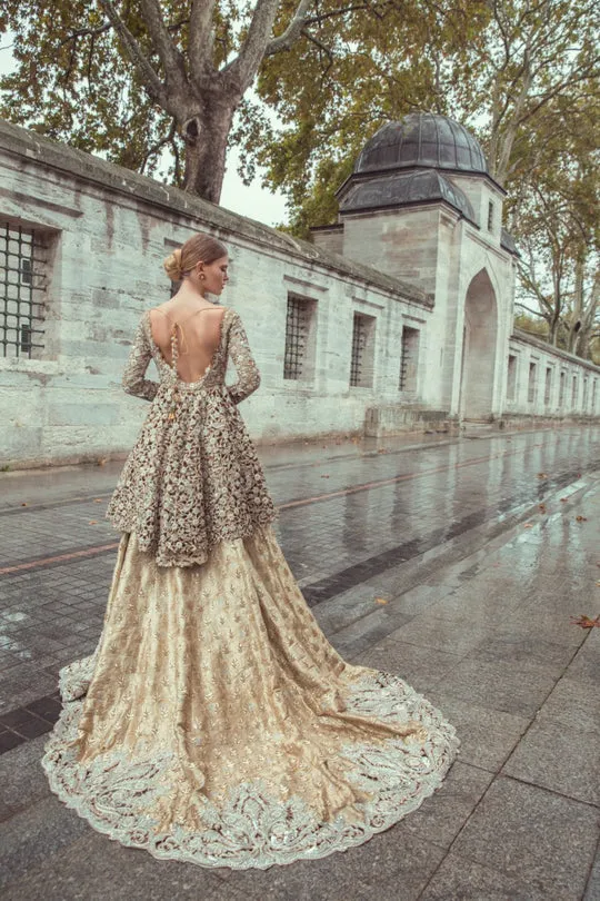 Silver Bridal Circular Lehenga for Wedding Wear #BN1252