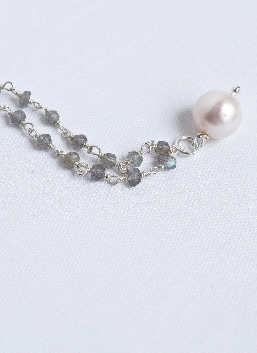 Silver Rosary with Simple Pearl