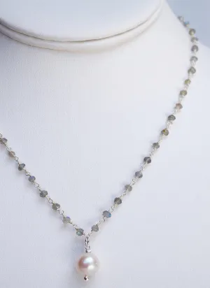 Silver Rosary with Simple Pearl