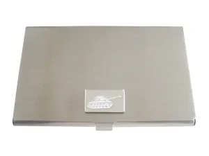 Silver Toned Etched Simple Tank Business Card Holder