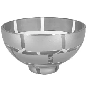 Silver Wall Mouth Blown European Bowl
