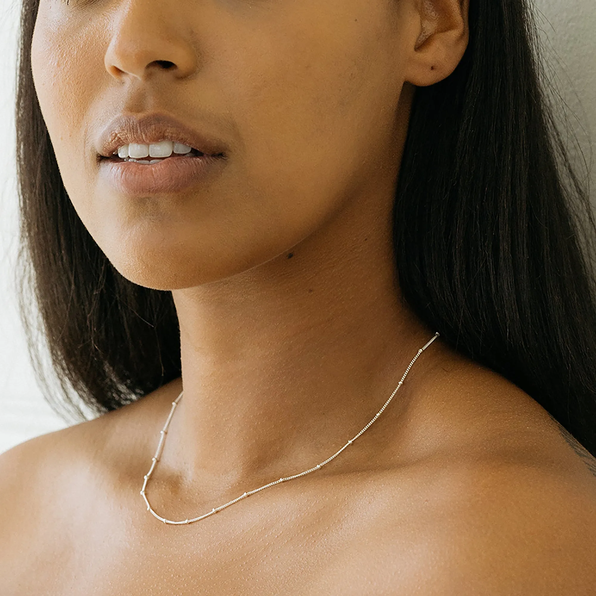 Simple Everyday Gold Bead Necklace