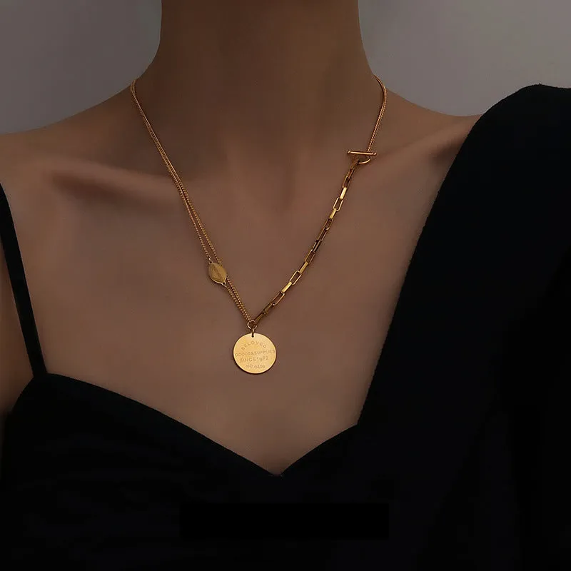 Simple Pendant Titanium Steel Necklace