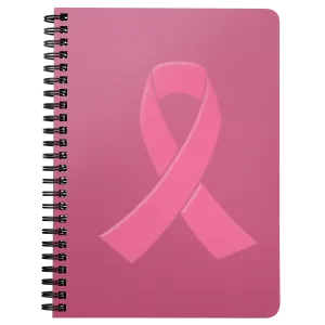 Simple Pink Ribbon Spiralbound Notebook Journal