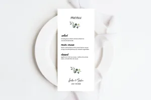 Simple Rustic Wedding Menu Template - EUCALYPTUS