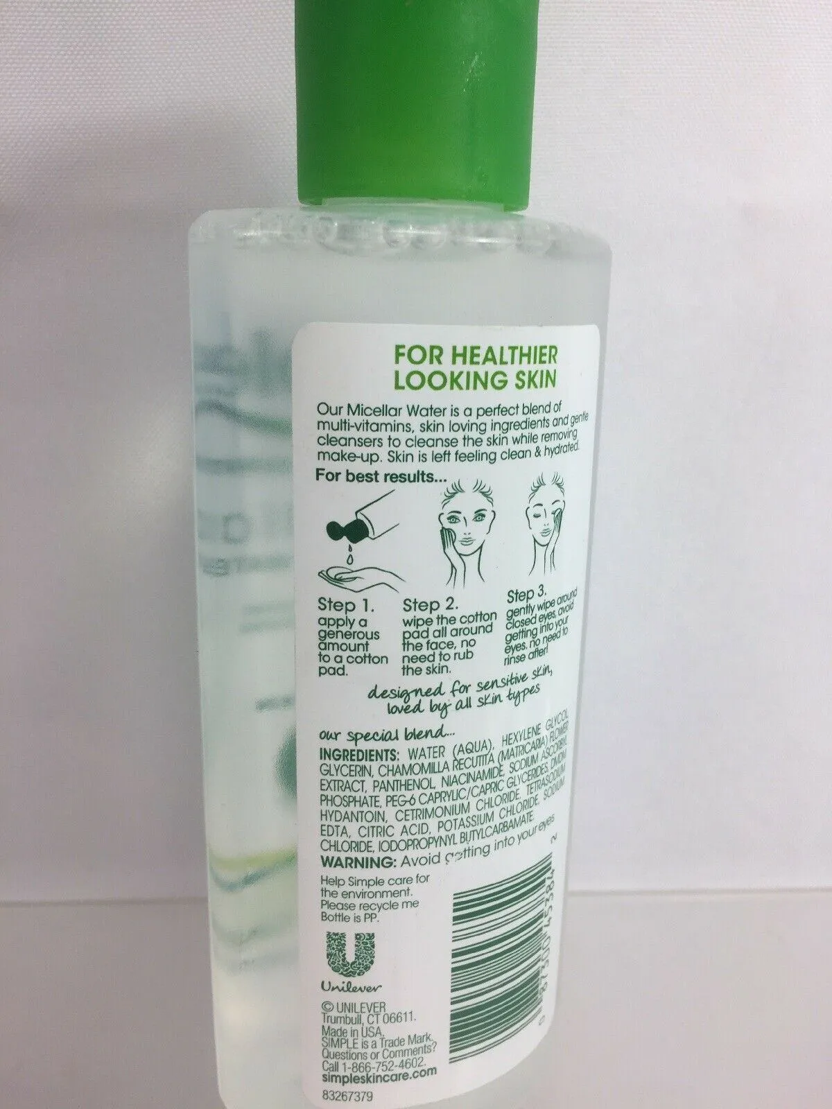 Simple Sensitive Micellar Cleansing Water Make Up Removes 6.7oz COMBINE SHIPPING