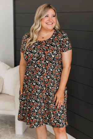 Simple Sentiments Floral Dress- Black