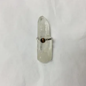 Simple Silver Gemstone Ring - Golden Tiger’s Eye