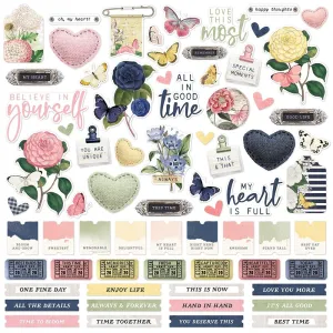 Simple Stories 12x12  Cardstock  Stickers  [Collection] - Simple Vintage Indigo Garden