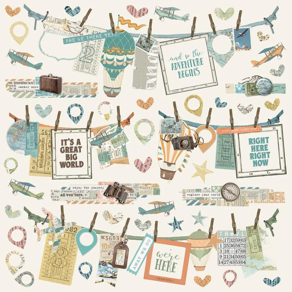 Simple Stories 12x12  Stickers [Collection] - Simple Vintage Traveler Banners