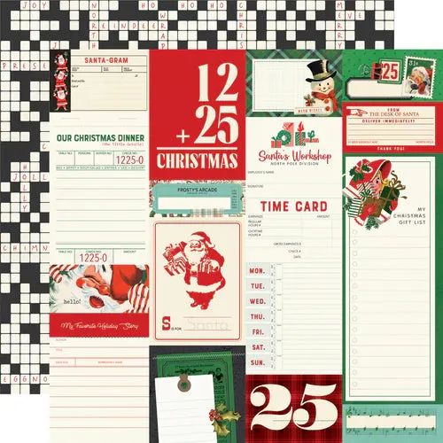 Simple Stories - Holly Jolly - Journal Elements - 12x12 Single Sheet