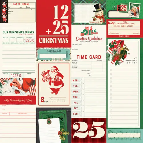 Simple Stories - Holly Jolly - Journal Elements - 12x12 Single Sheet