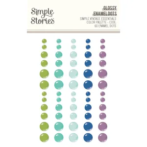 Simple Stories - Simple Vintage Essentials Color Palette - Glossy Enamel Dots / Cool