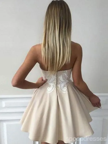 Simple Sweetheart Lace Cute Simple Cheap Homecoming Dresses 2018, CM451