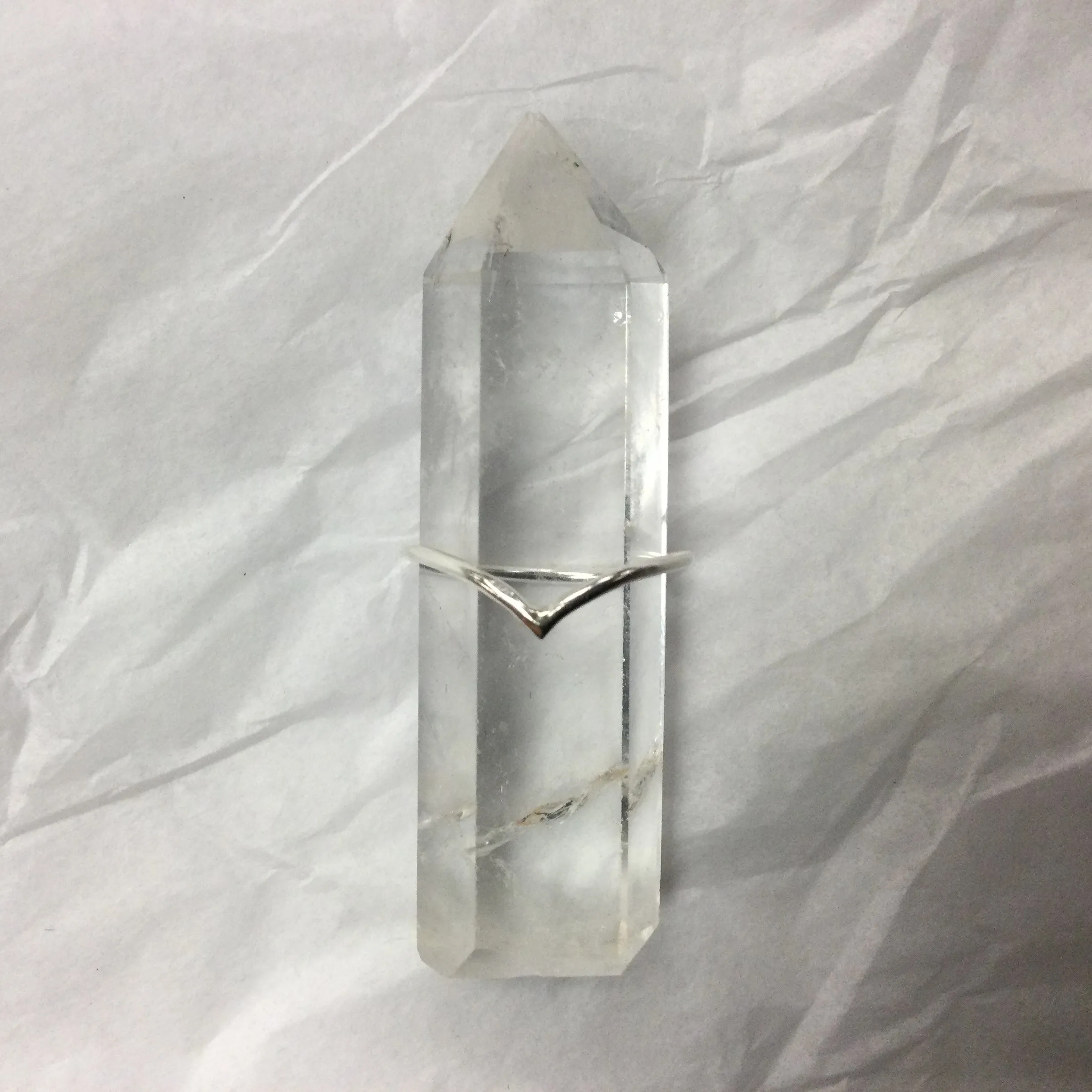 Simple V-Shaped Silver Ring