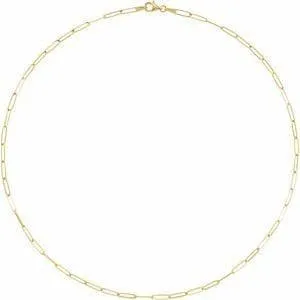 Sincerely, Springer's Yellow Gold Elongated 2.6mm Link "Paperclip" Chain Necklace