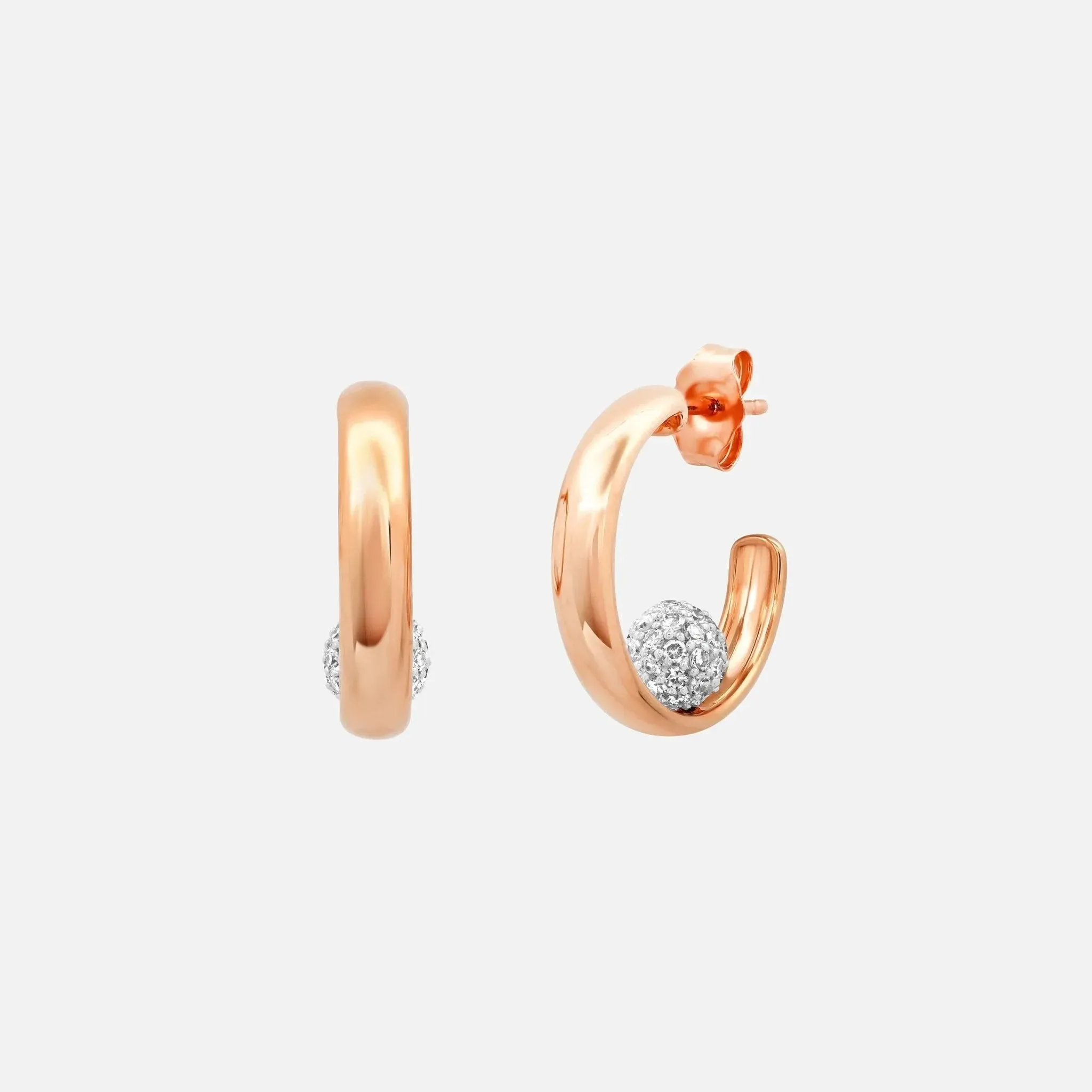 Sitting Diamond Orb Hoops