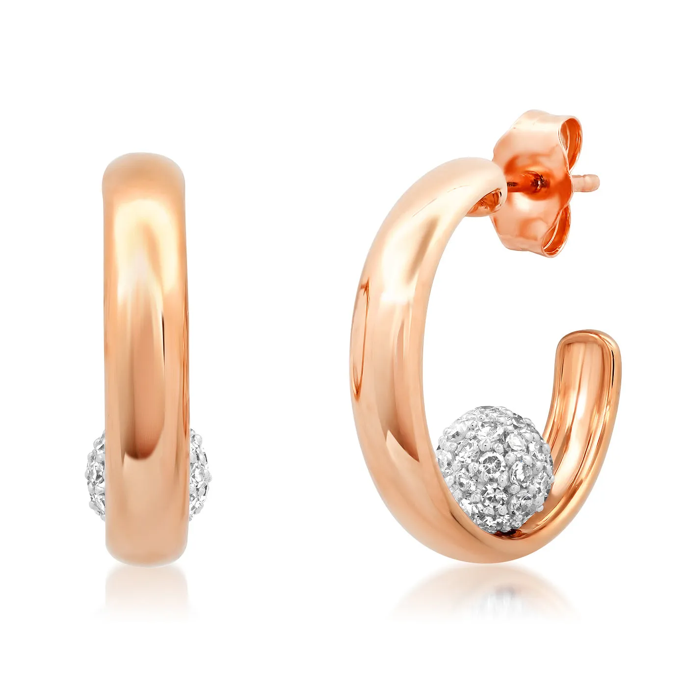 Sitting Diamond Orb Hoops
