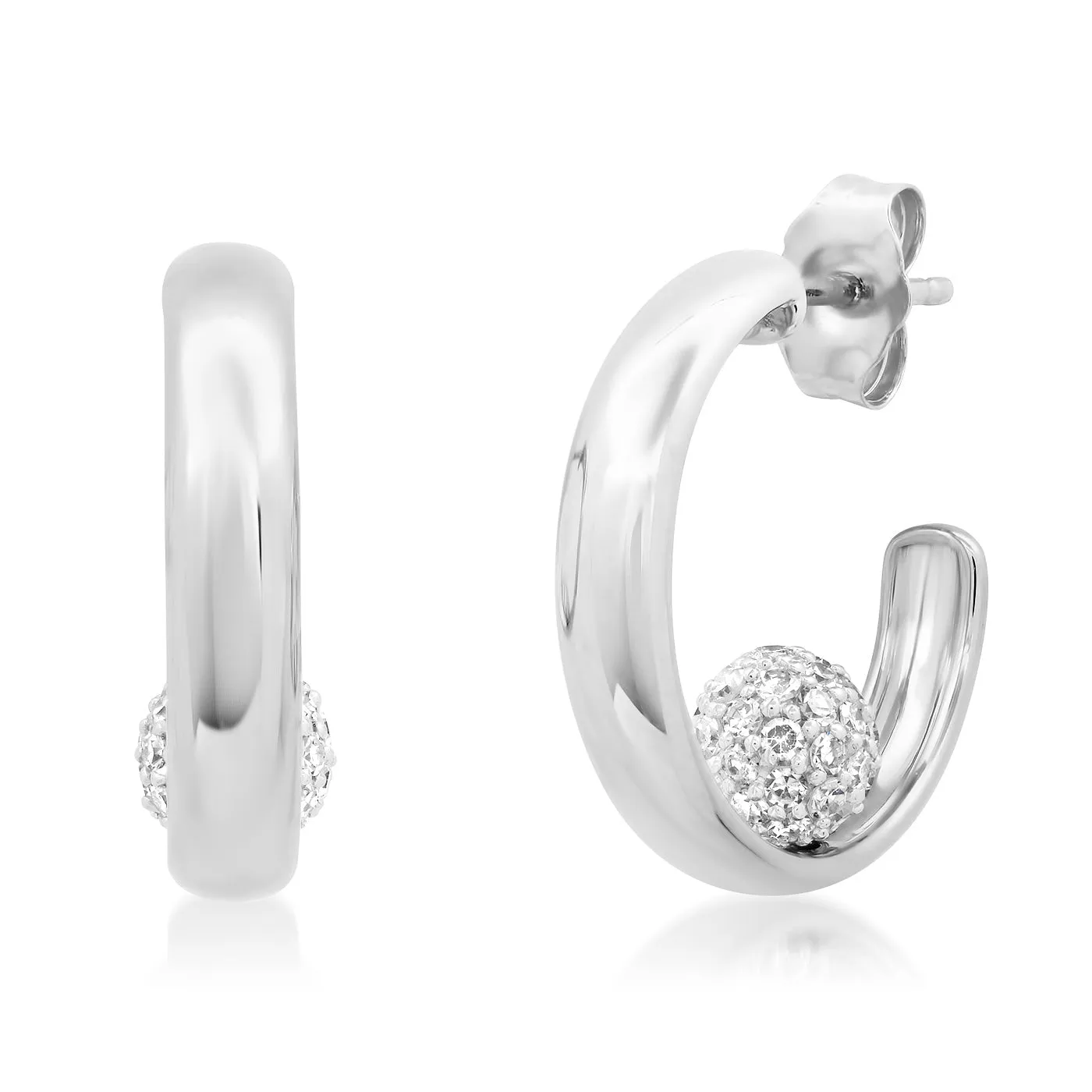 Sitting Diamond Orb Hoops