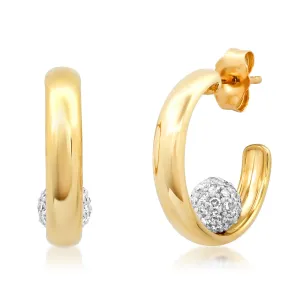 Sitting Diamond Orb Hoops