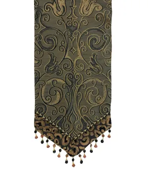 Small Luxury Table Runner Black and Bronze Renaissance