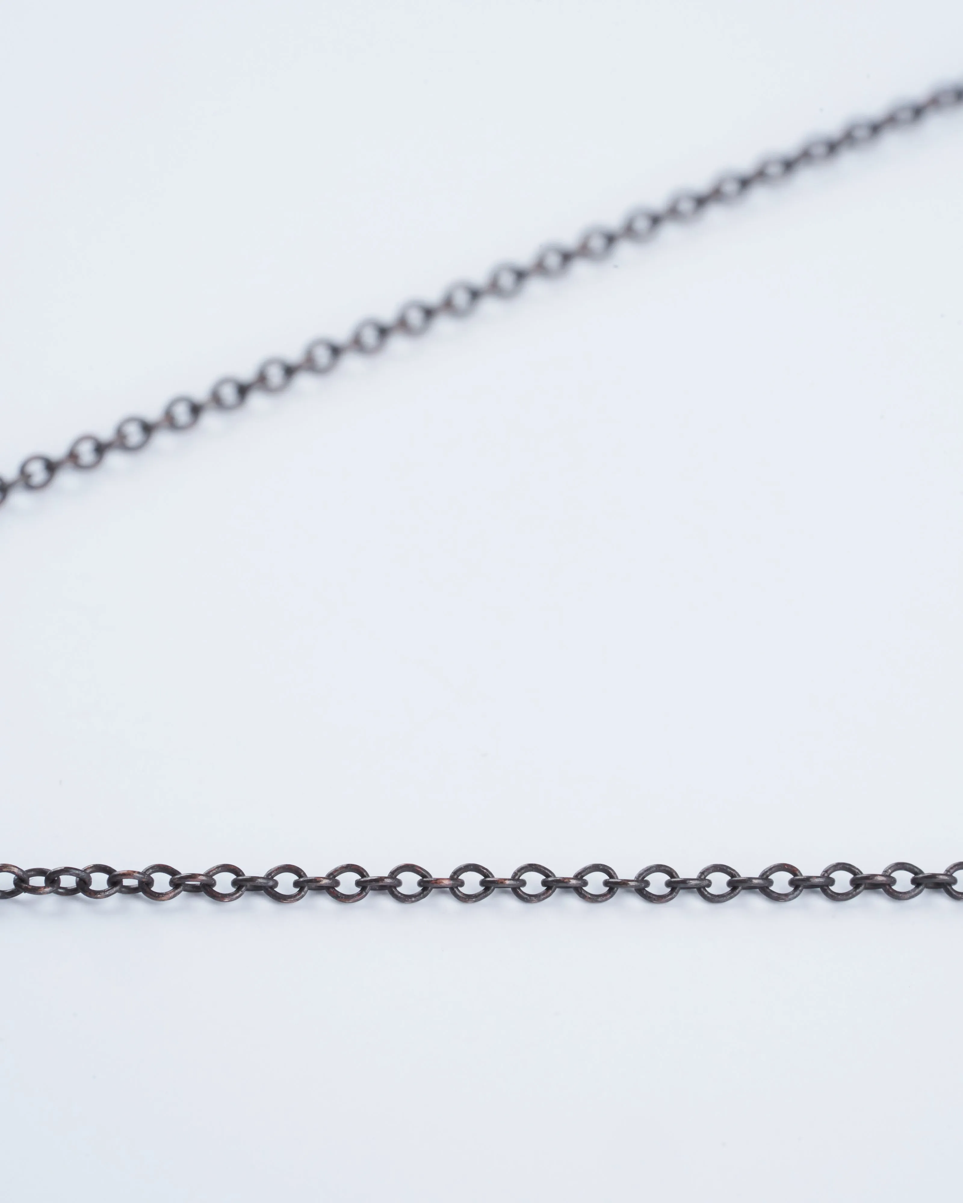 small starry orb, ox chain - oxidized sterling silver