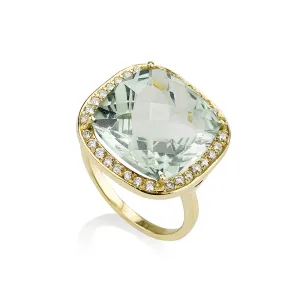 Spectrum | Elegant cushion cut green amethyst cocktail ring