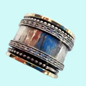 Spinner ring, silver gold rings for woman