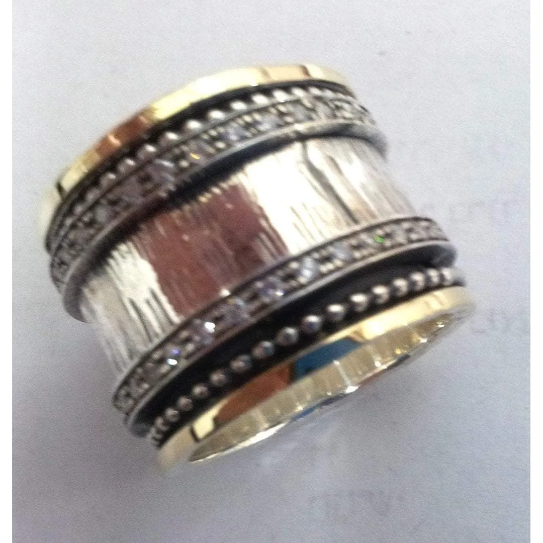 Spinner ring, silver gold rings for woman