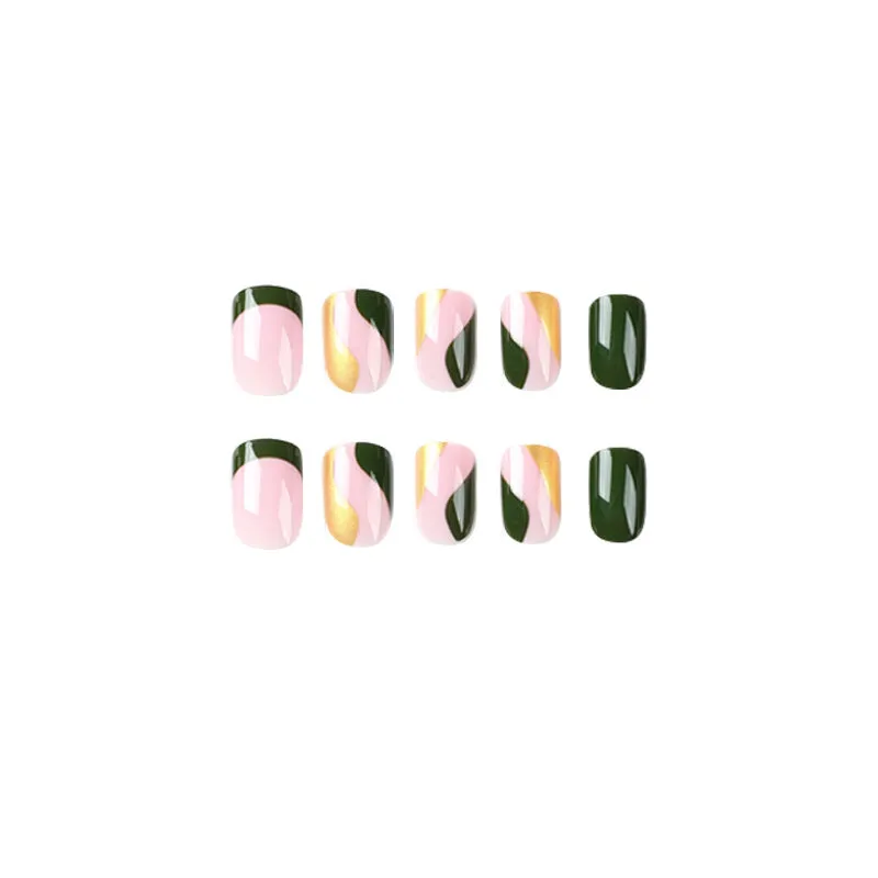 Square dark jade french pop art