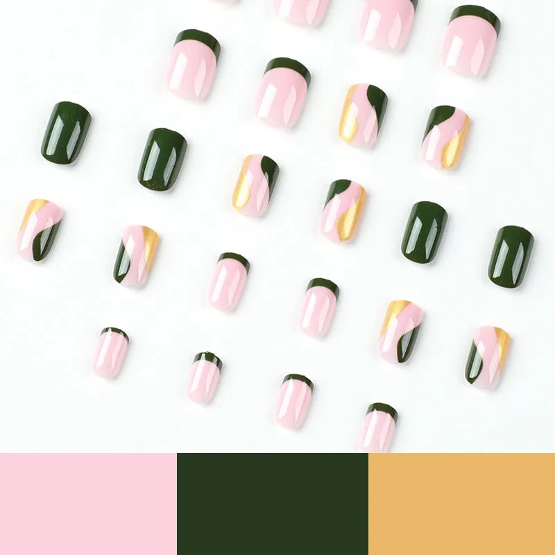 Square dark jade french pop art