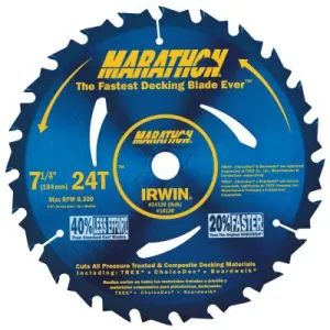 Stanley® Products Portable Corded Circular Saw Blades, 7 1/4 in, 24 Teeth, Anti-Friction, Carded, 14130