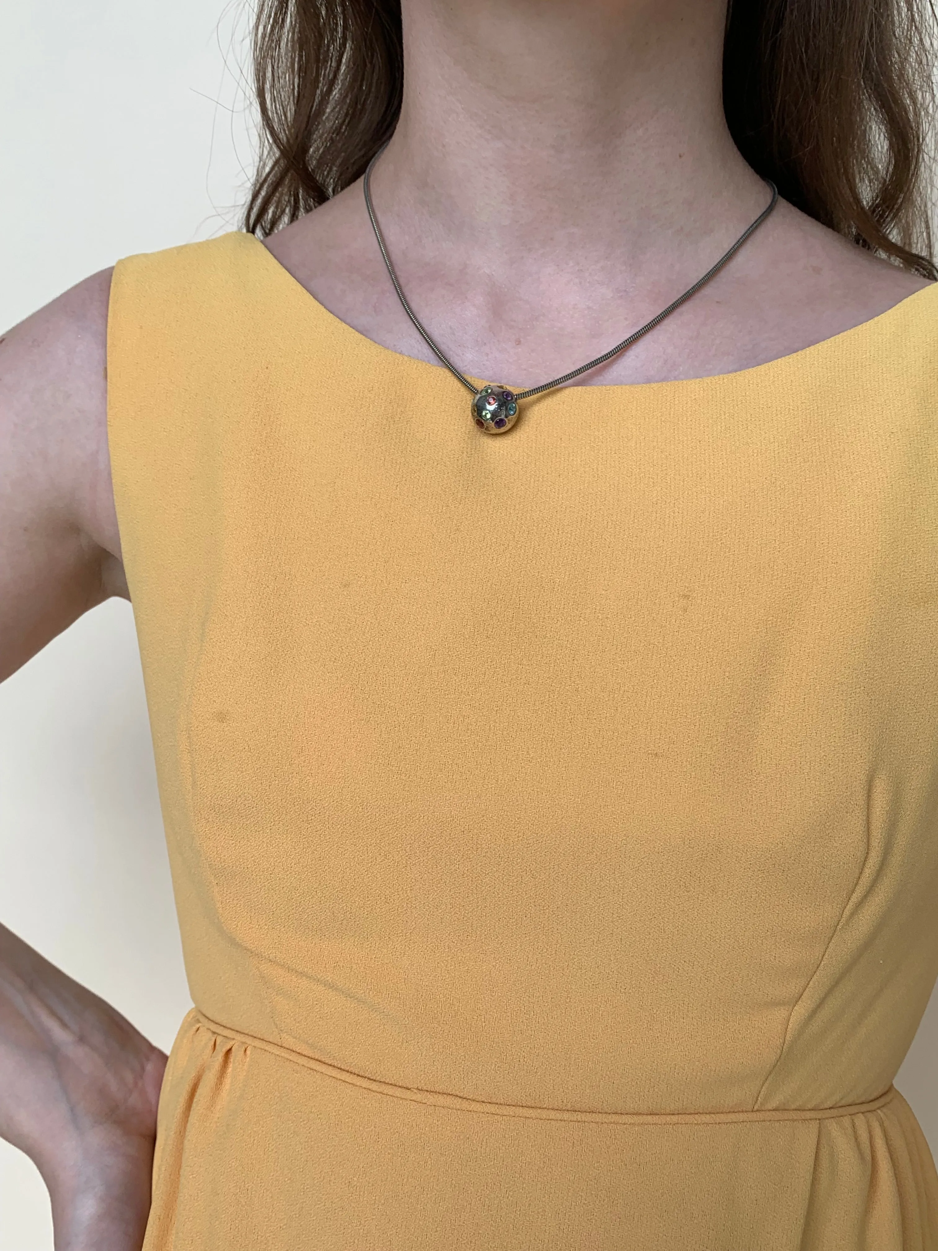 Sterling rhinestone orb necklace