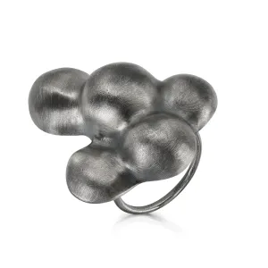 Sterling Silver and Patina Bubble Ring