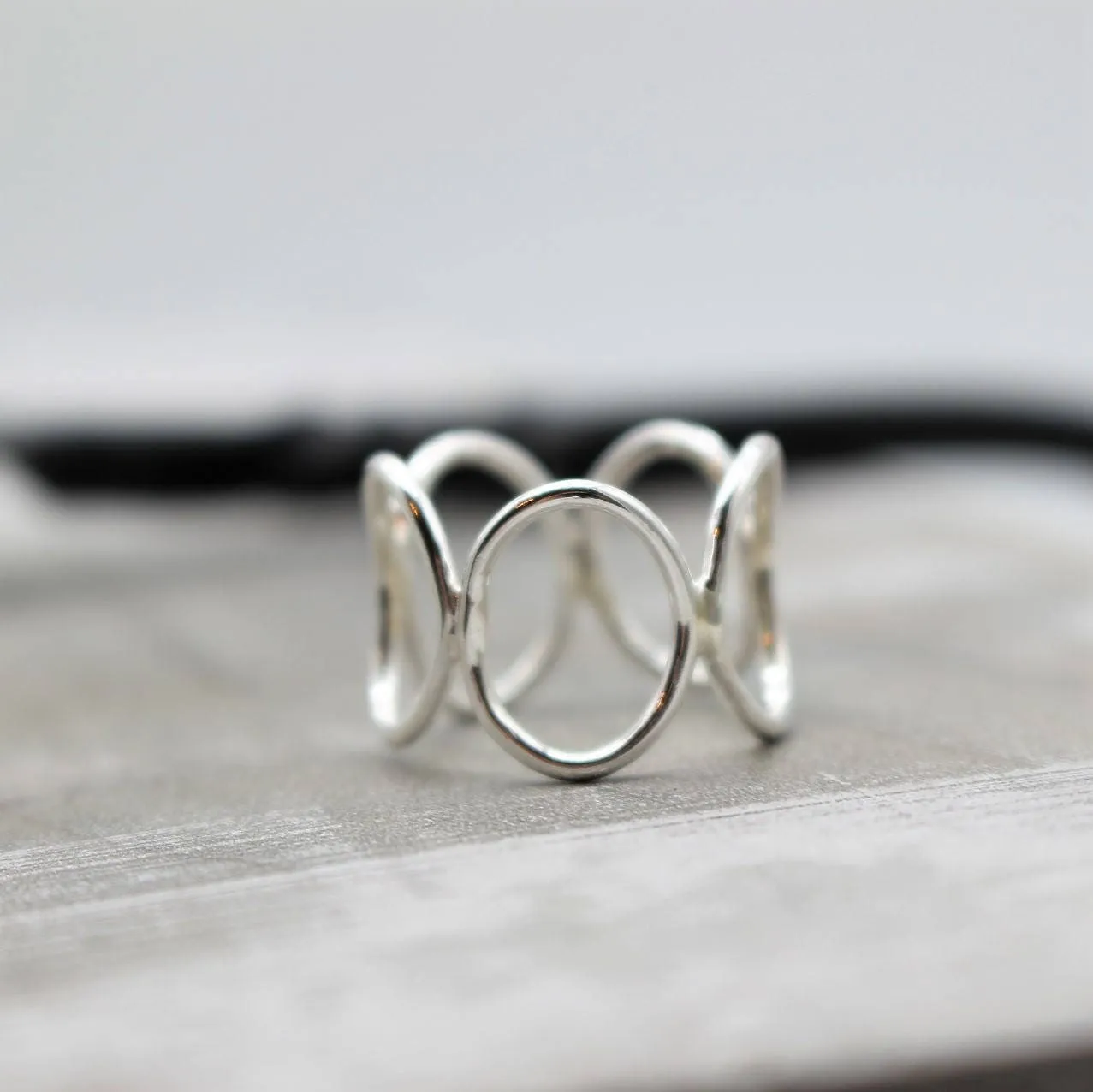 Sterling silver bubble ring