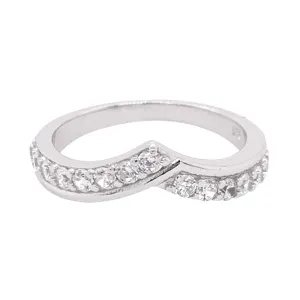 Sterling Silver Cubic  Zirconia Pave Ring