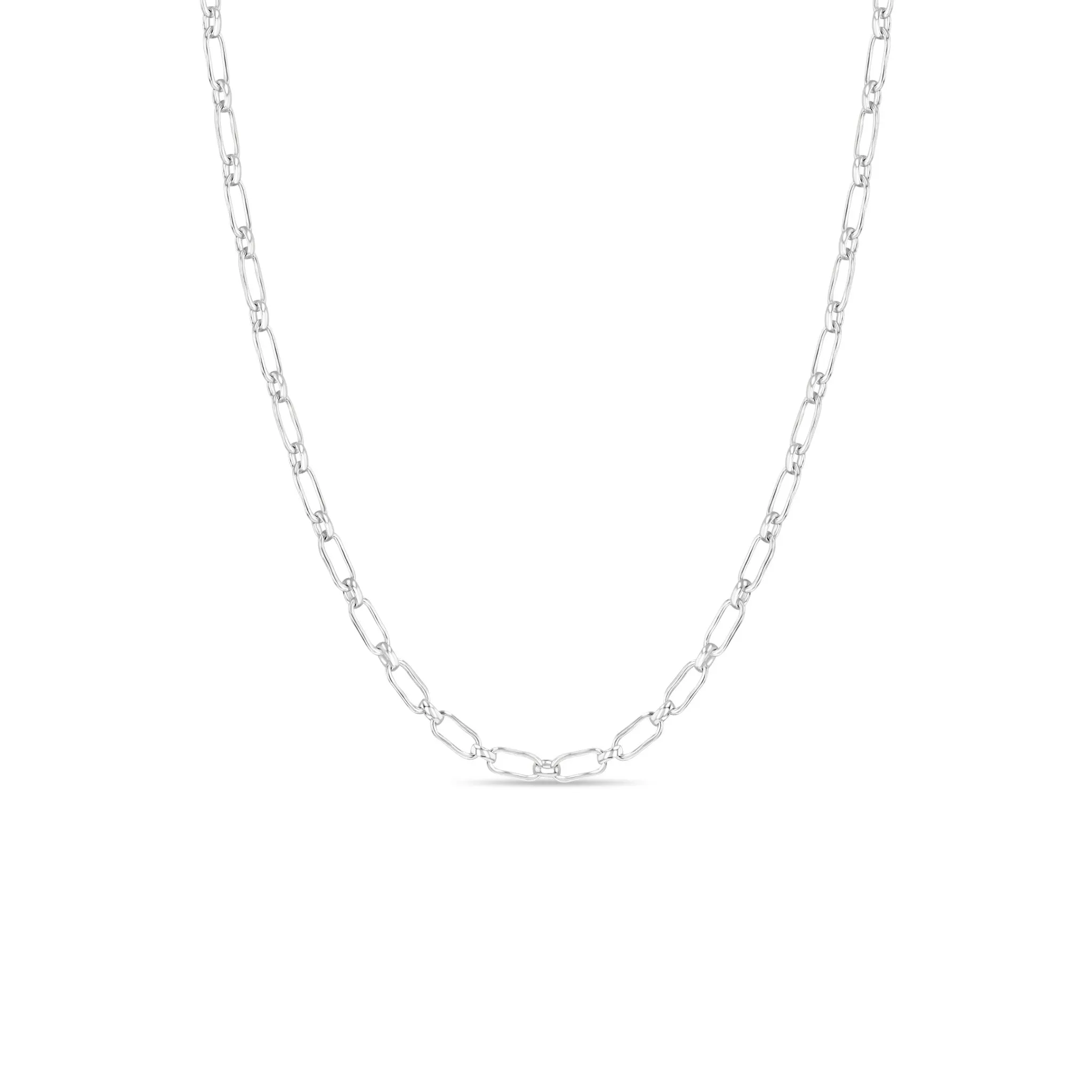 Sterling Silver Mixed Link Chain Necklace - SALE