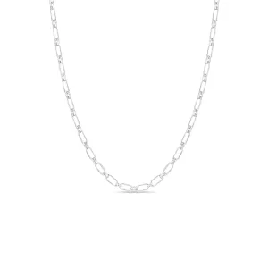 Sterling Silver Mixed Link Chain Necklace - SALE