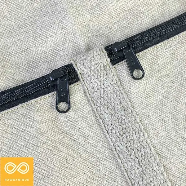 STOCKHOLM 100% Organic Hemp Travel Tote / Commuter / Personal Carryon Bag (15.5x15.5x3.5) (Plastic-free)