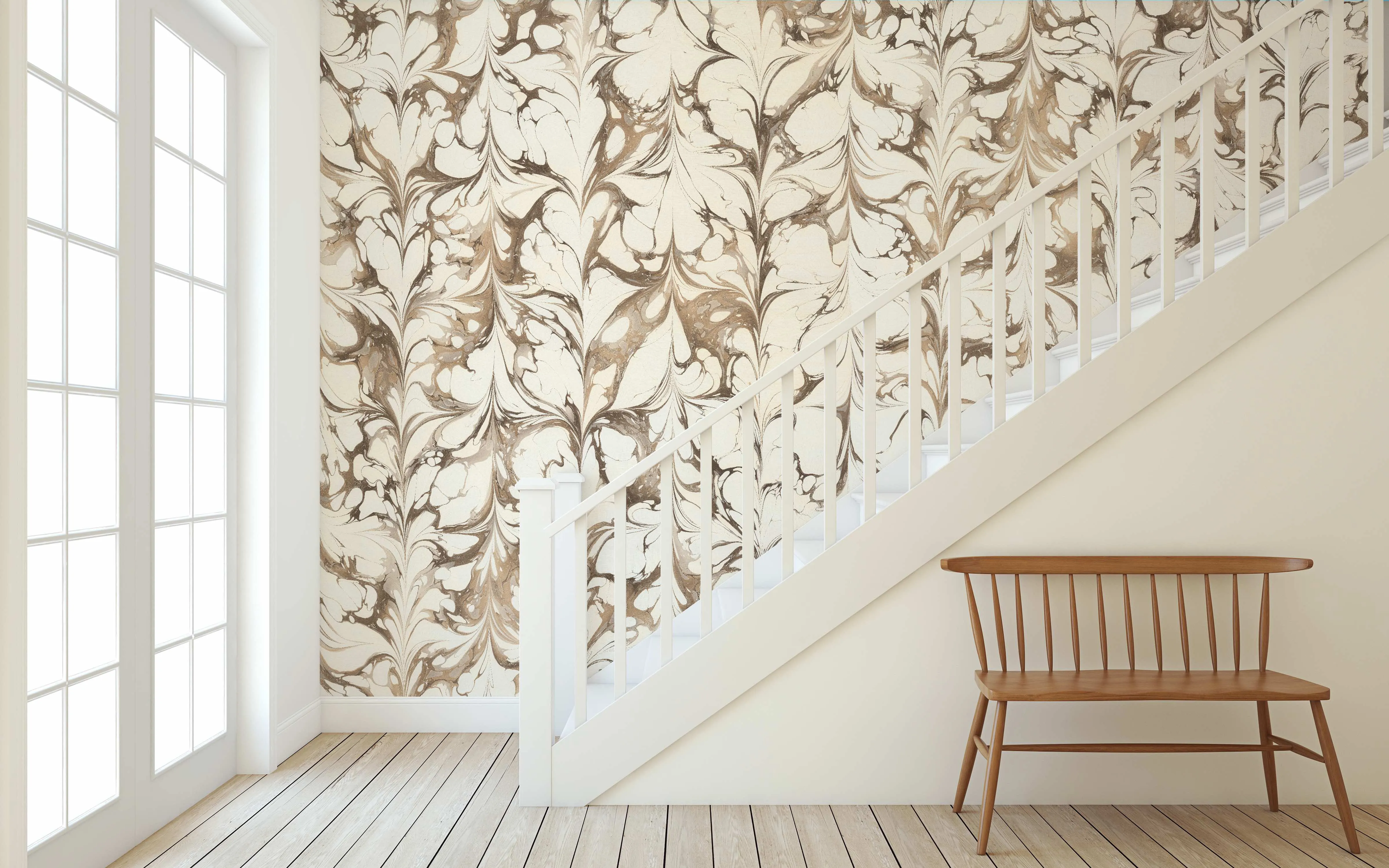 STONE PLUME WALLPAPER / WINTER WHITE