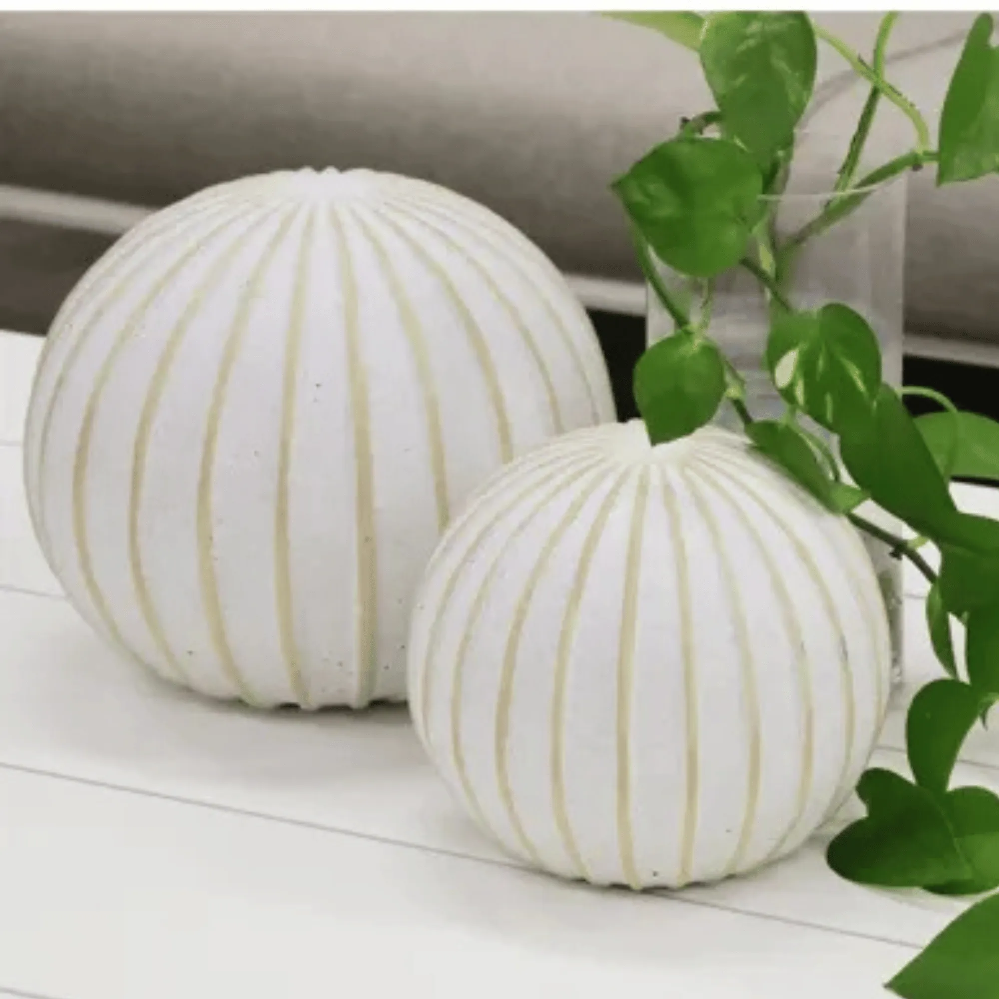 Striped Terracotta Decorative Orb - Medium