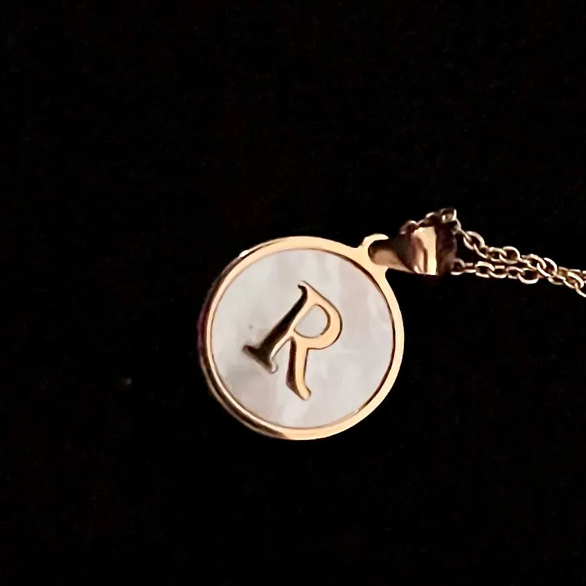 Sun Letter Pendant Necklace