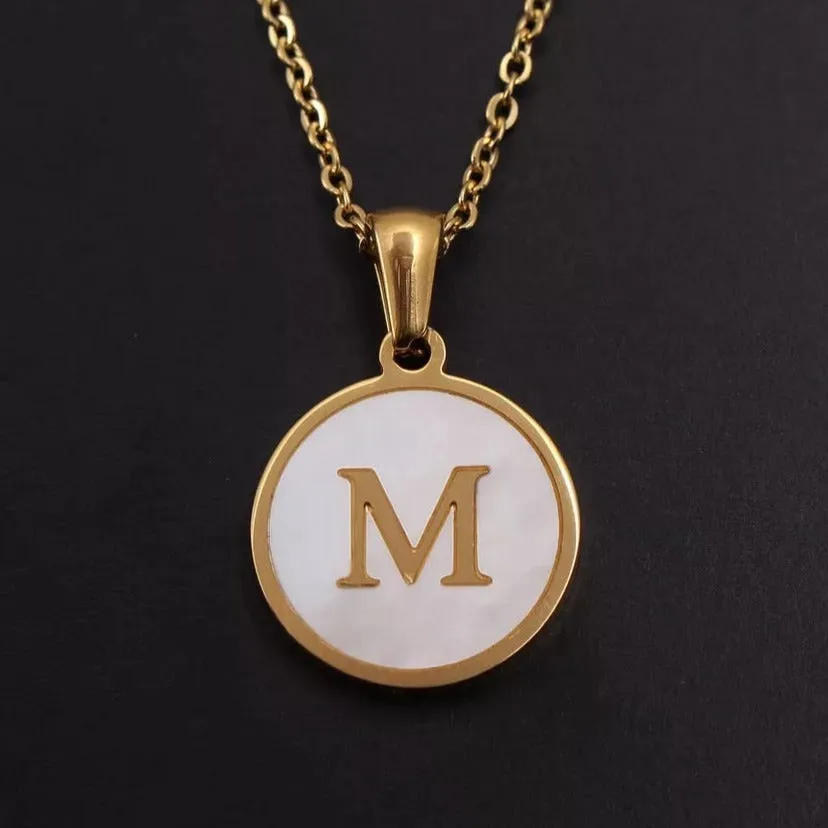 Sun Letter Pendant Necklace