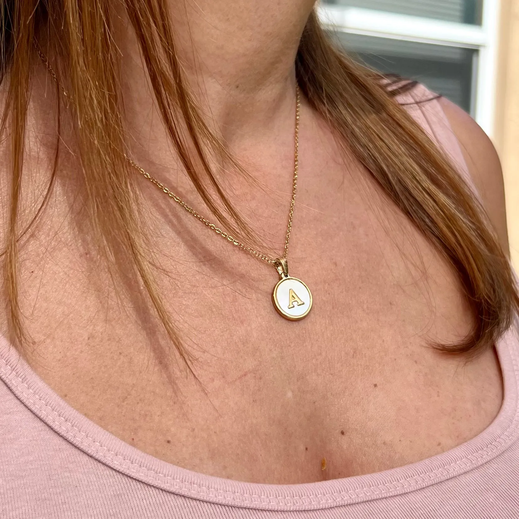 Sun Letter Pendant Necklace