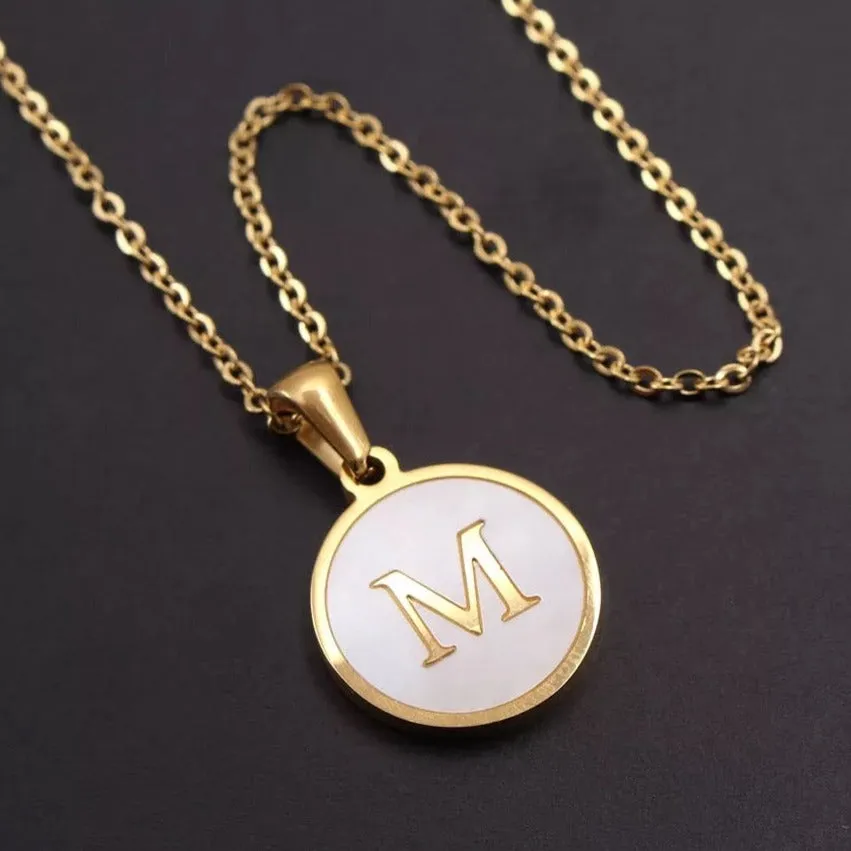 Sun Letter Pendant Necklace