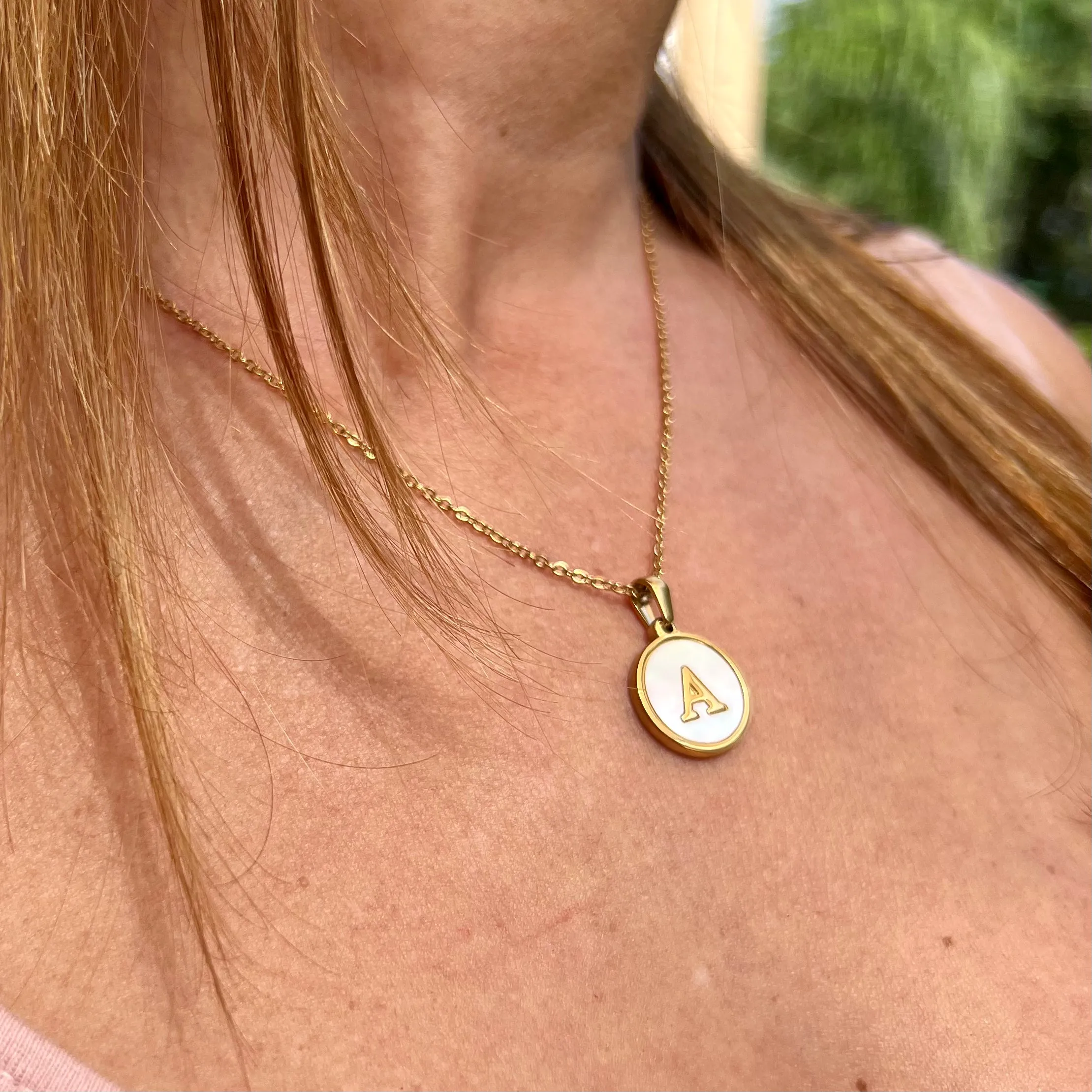 Sun Letter Pendant Necklace