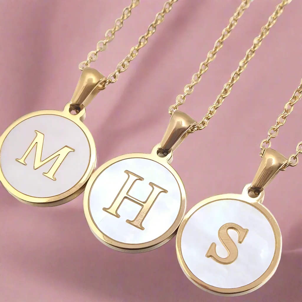 Sun Letter Pendant Necklace